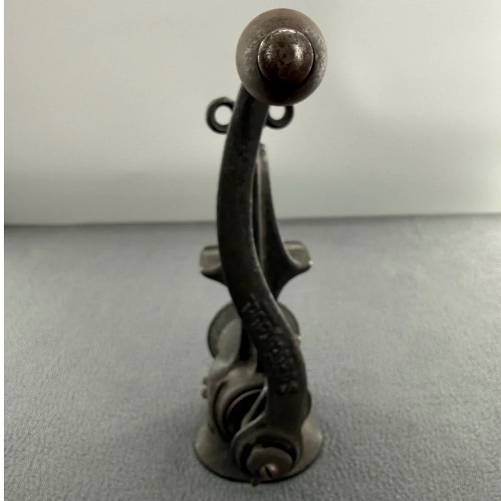 Antique Steinfeld No 21 Cast Iron Meat Grinder 1904 Pat. Wood Handle Farmhouse